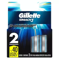 LÂMINA GILLETTE MACH3 REGULAR COM 2 UNIDADES