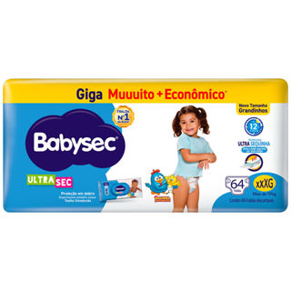 Fralda Descartável Babysec Galinha Pintadinha Ultrasec Giga XXXG 64 Unidades em Oferta na Shopee