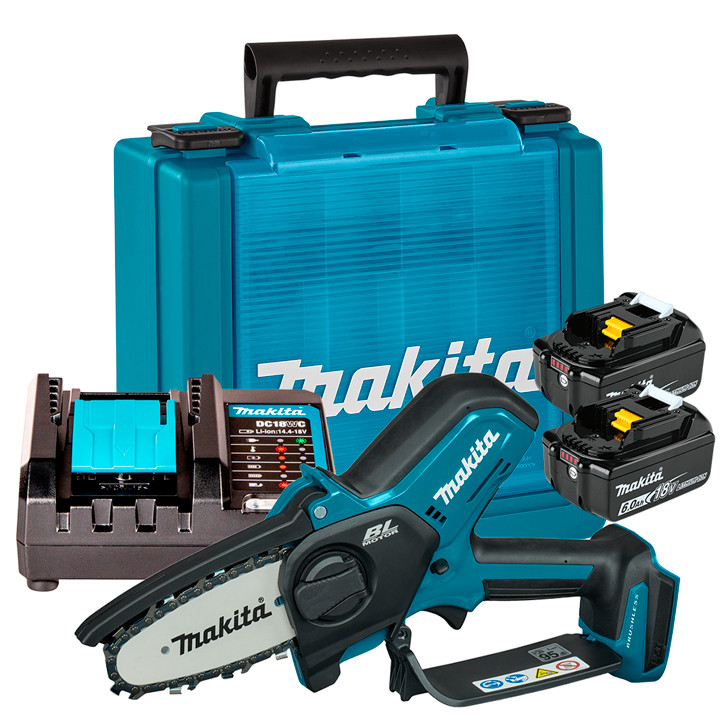 Kit Cortador de Galhos a Bateria 18V LXT Makita DUC101Z01 + Kit Energia 2 Baterias 6Ah + Carregador + Maleta KITMAK1860B