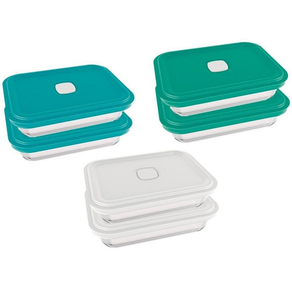 Conjunto de Potes Facilita Vap em Vidro 750ML 6 Peças Marinex