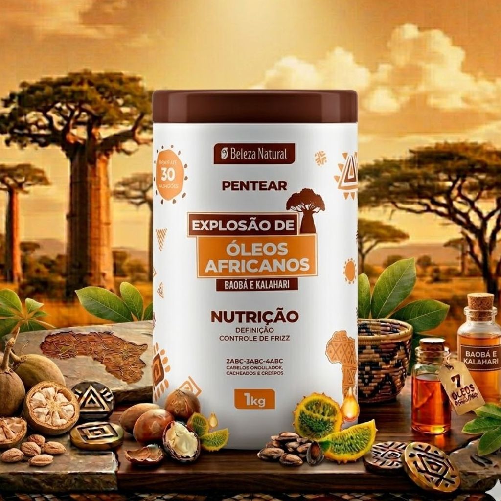 CREME DE PENTEAR BELEZA NATURAL 1KG EXPLOSAO DE OLEOS AFRICANOS