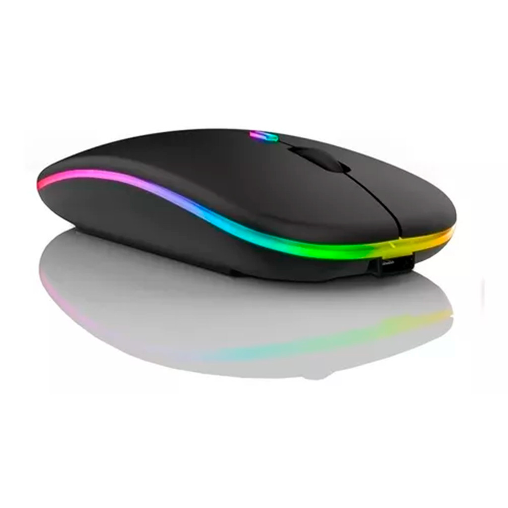 Mouse Sem Fio E-1300Pro Bluetooth 2.4GHz RGB Silencioso