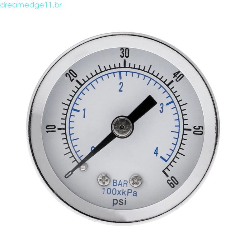 dreamedge11 1 8 NPT Compressor Manômetro Hidráulico 0-60PSI Montagem Traseira 1 5 Faces