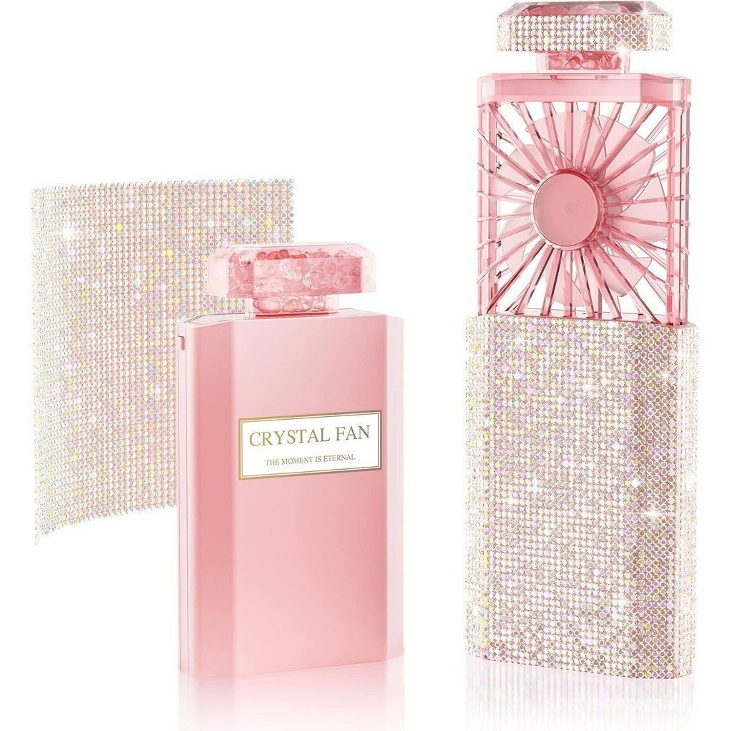 Mini Ventilador Portátil de Mão, Ventilador Recarregável com Fluxo de Ar Potente e 3 Velocidades, Ventilador de Mesa, Pr