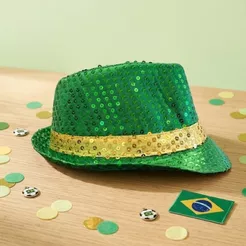 Chapéu Copa Do Mundo Com Paetê - Brasil Modelo 4 - 1 unidade - Rizzo