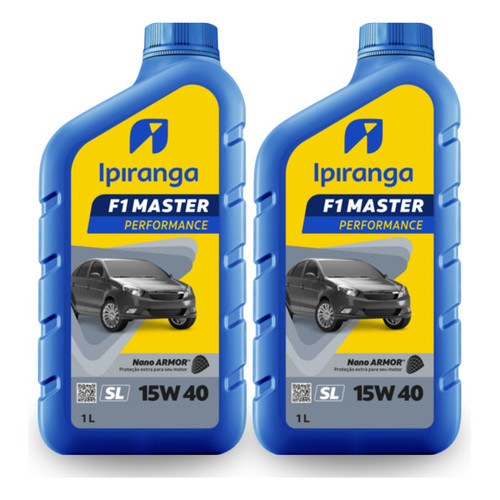 Kit 2 Óleo Motor 15w40 F1 Master Semissintético Ipiranga 1l