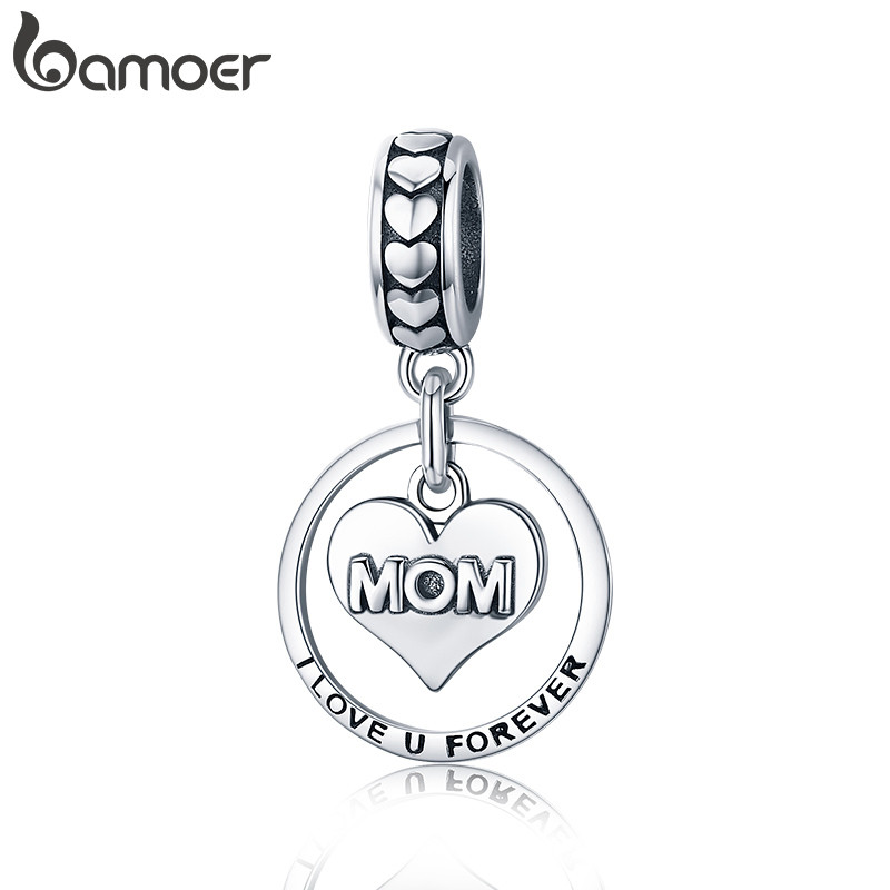 Bamoer Charme Dia Das Mães Alfabeto Rosas Pingente DIY Pulseira Acessórios Para Presentes Femininos