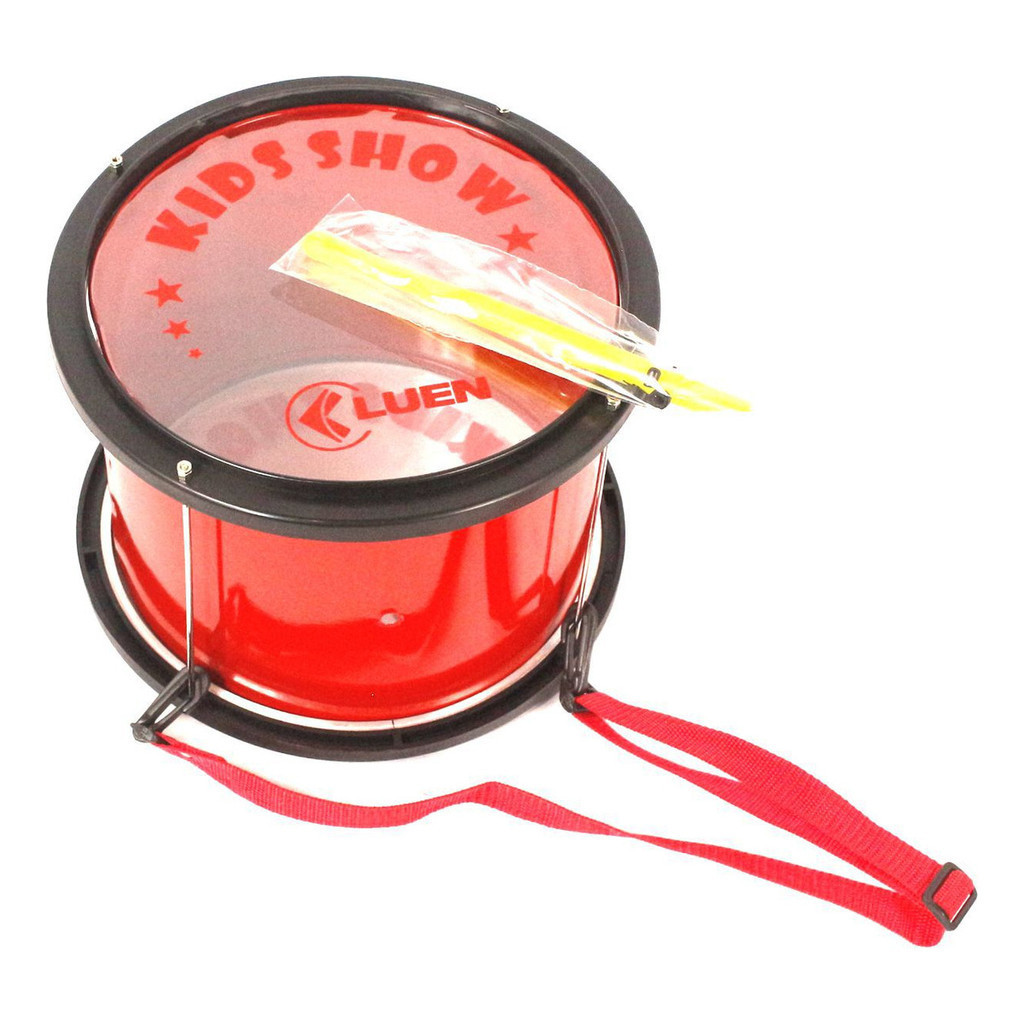 Surdo 20x10 Kids Show Luen Vermelho Aro Preto Pele Cristal Infantil