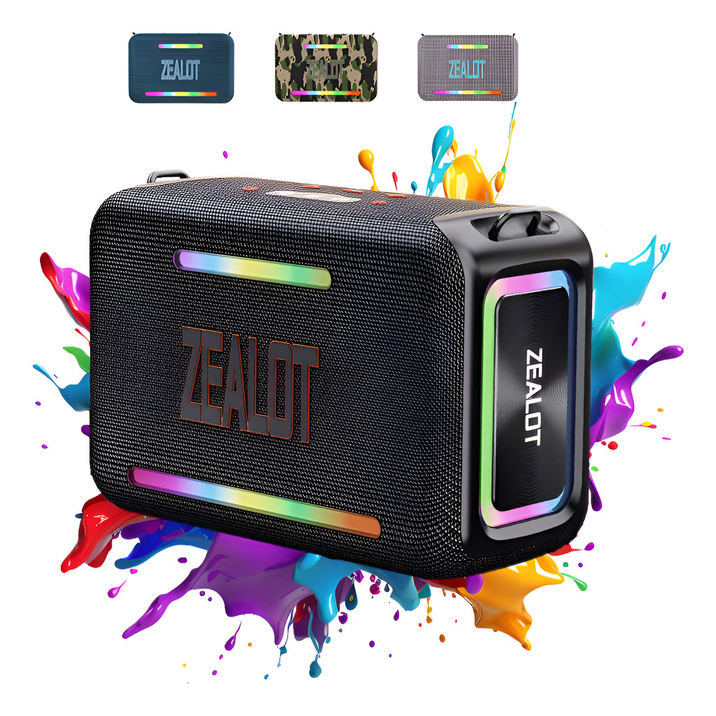 Caixa de Som Zealot S95 para Festa 120W - TWS Stereo LED RGB Portátil À Prova D'Água em Oferta na Shopee