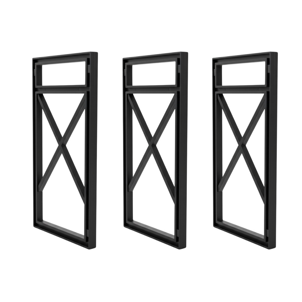 Kit 3 Suporte De Prateleira Estilo Industrial  15x 18 x 36 Cor Preto