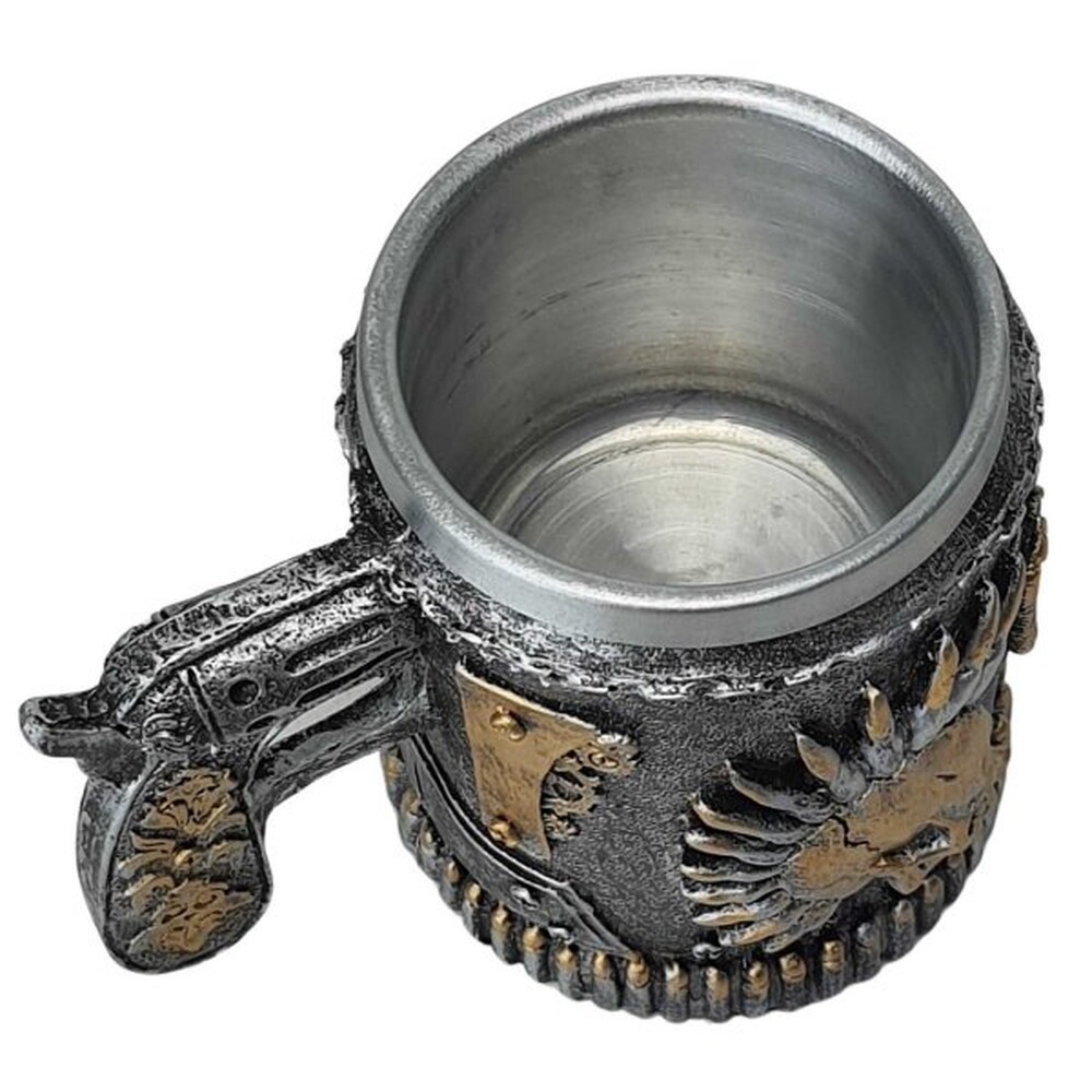 Caneca Caveira Punk Com alça em formato de Revolver