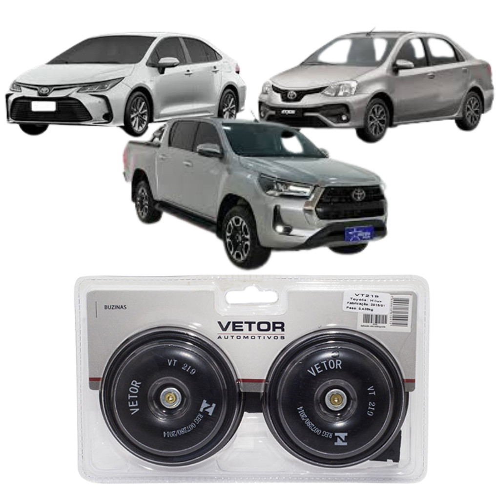 Par Buzina Toyota Yaris Etios Corolla Hilux 72mm C/ Conector Original E Suporte em Oferta na Shopee