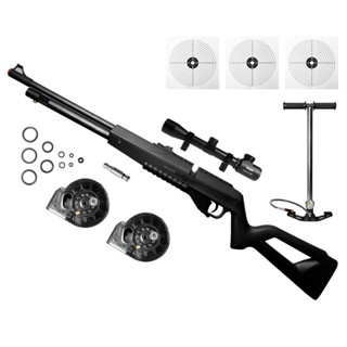 CARABINA DE PCP G850 5,5MM QGK+ LUNETA 4X32EG+BOMBA+ALVO em Oferta na Shopee