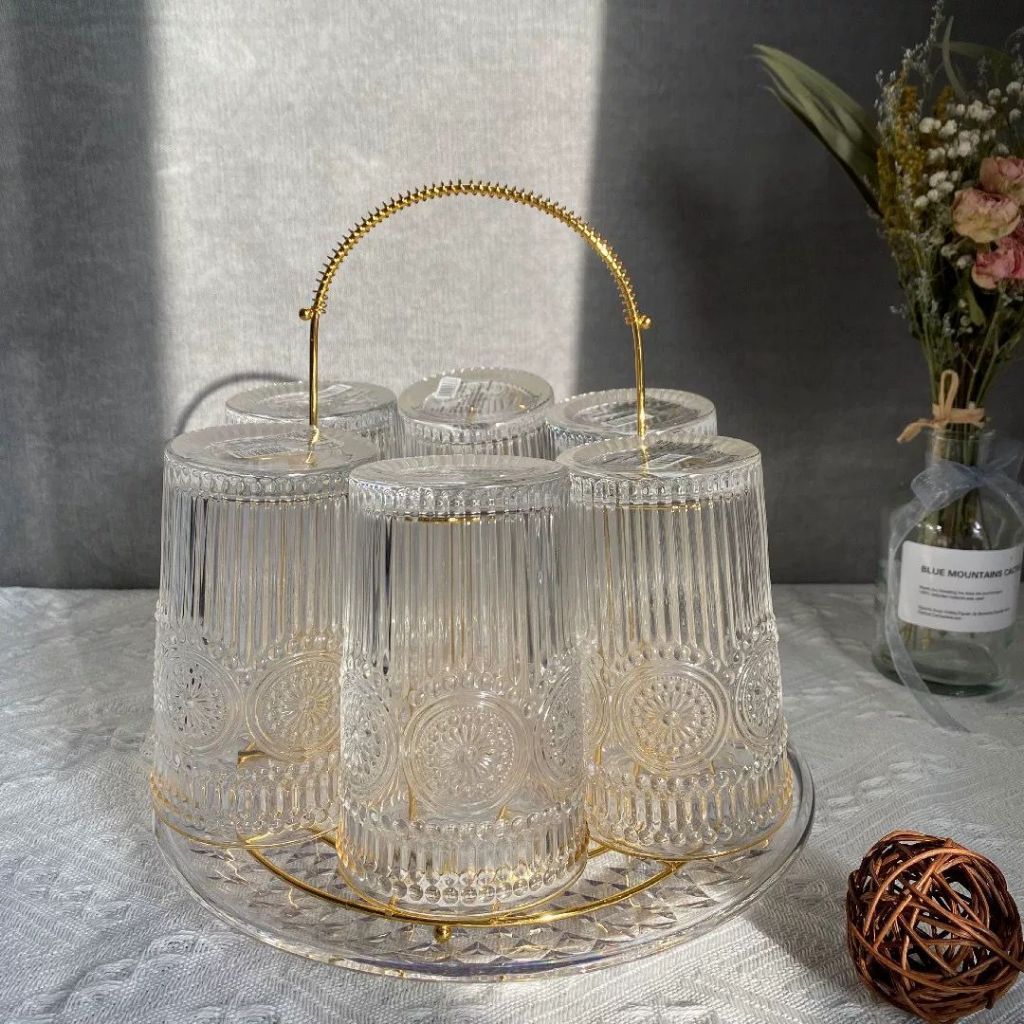 Porta Copos Para 6 Copos Cozinha Mesa Cor Dourado