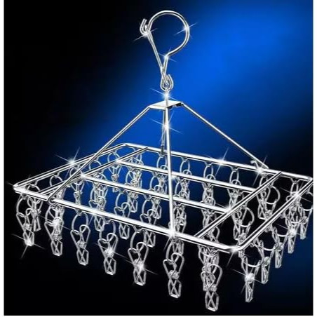 Varal Aço Inox Suspenso 40 Prendedores | Ideal para Roupa Íntima, Meias e Calcinhas | Lavanderia de Apartamento