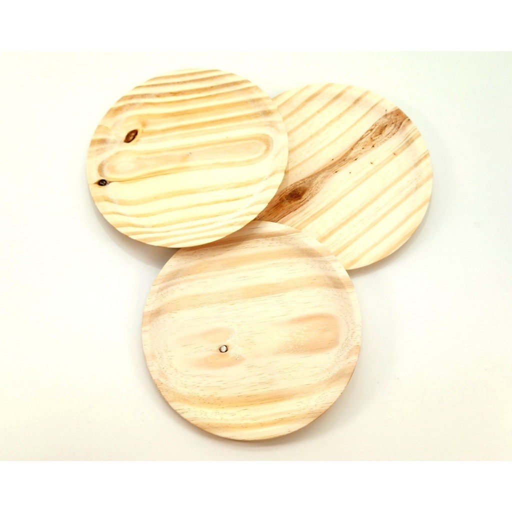 Trio de Pires Torneados Madeira Pinus Base Lisa N3 – Cozinha, Mesa Posta e Café Rústico