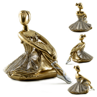Estátua Bailarina Dançarina Balé Para Decoração Enfeite Sala Quarto Casa Escultura De Resina Dourada Brilhante Pequena em Oferta na Shopee