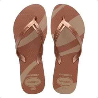 Chinelo Havaianas Elegance Print Metalizado Feminino - Marrom em Oferta na Shopee