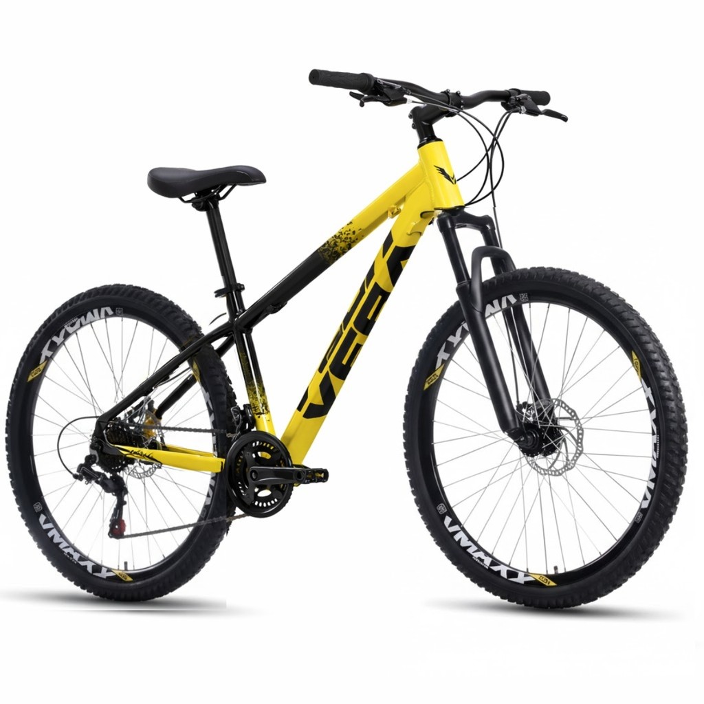Bicicleta Aro 26 Vega Warrior Alumínio Tipo Bike Vikingx 21 Vel Freio a Disco Aero Vmaxx Grau Suspensão