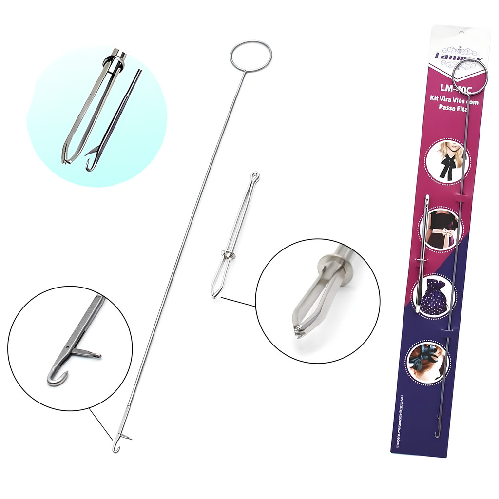 Virador Roletê Pinça Vira Agulha Passar Cordão Elástico Viés 26,5cm em Oferta na Shopee