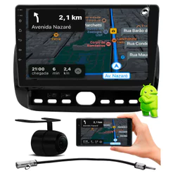 Multimidia 9" Android Punto 2012 a 2016 e Linea 2015 2016 Android Auto Car Play + Câmera Ré