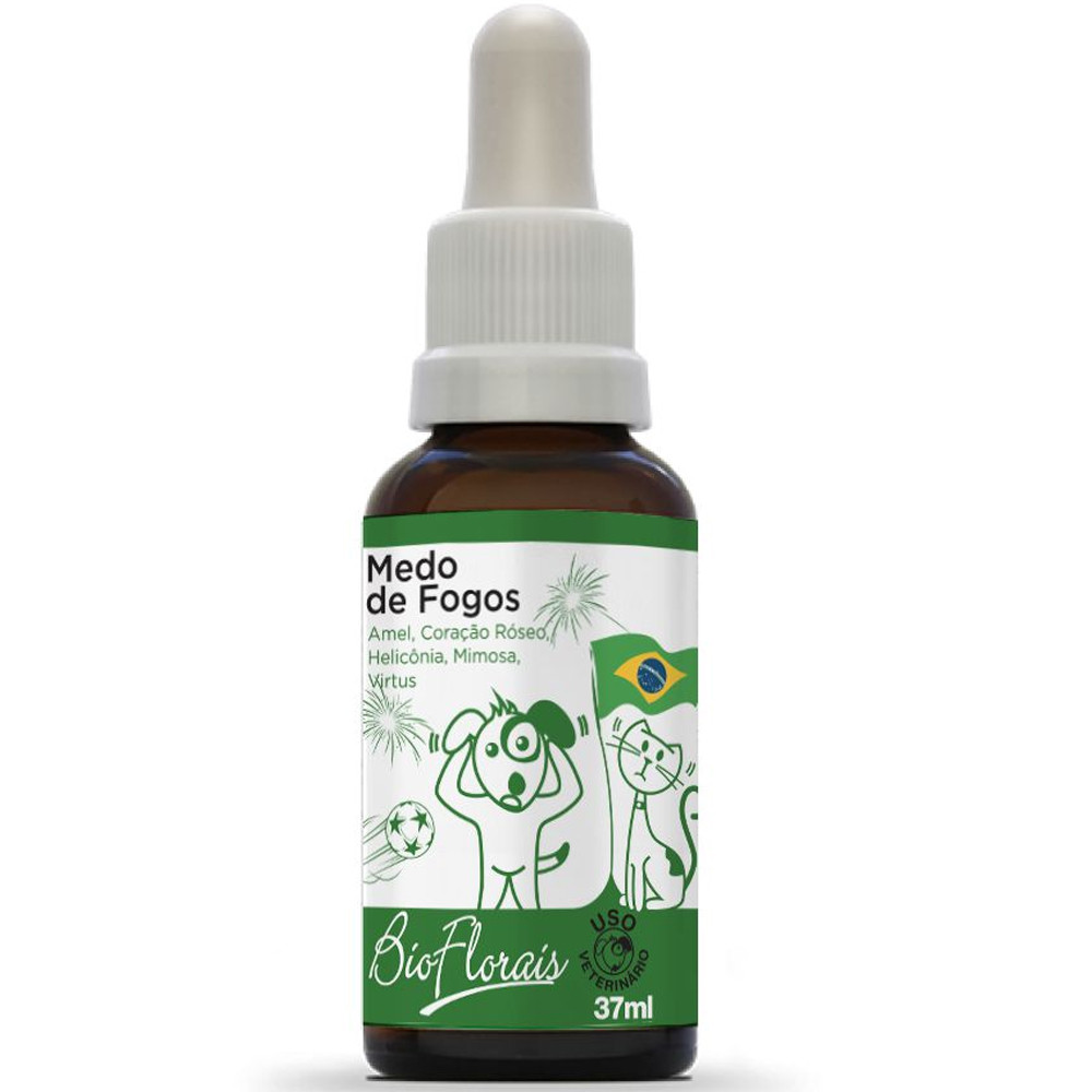 Floral pet cachorro e gato Medo de Fogos de artifícios BioFlorais. Floral medo de rojão, fogos em Oferta na Shopee