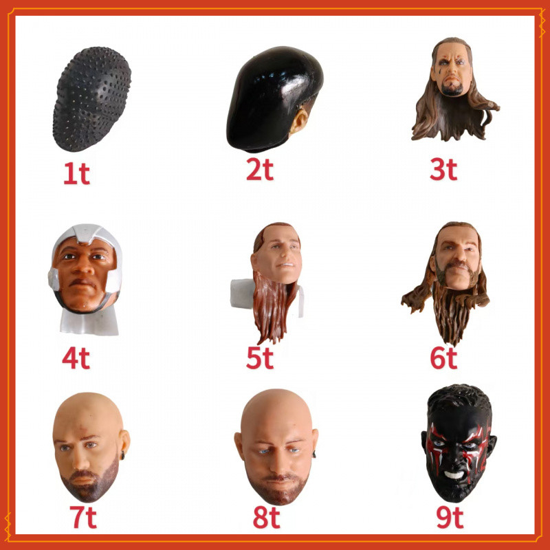 WWE figura lutador boneca cabeça escultura acessórios 6-7 polegada figura de ação Plug escultura