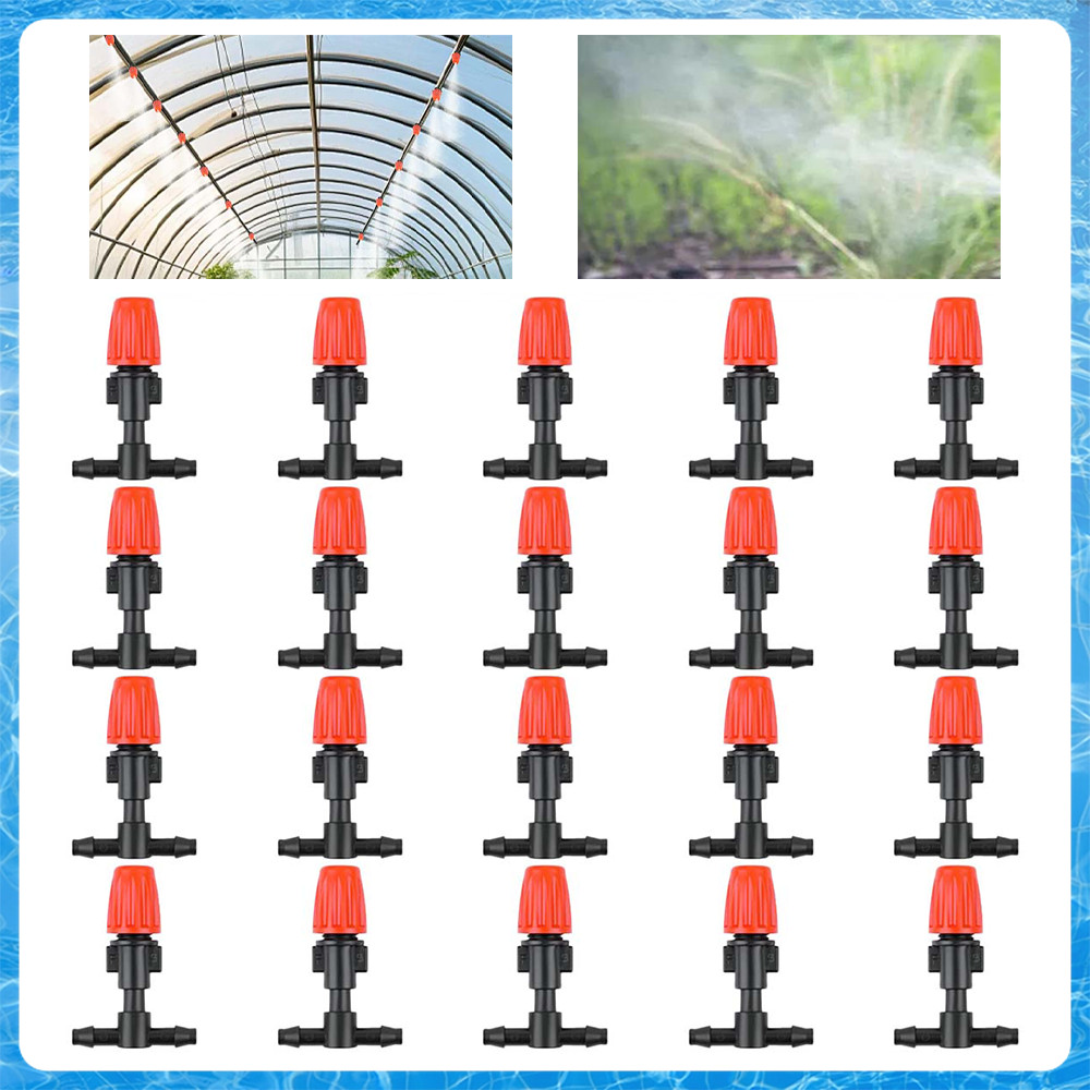 20/40/60 peças Bico Nebulizador Encaixe T Vazão Ajustável Microtubo 4/7 mm,Para sistemas de irrigação