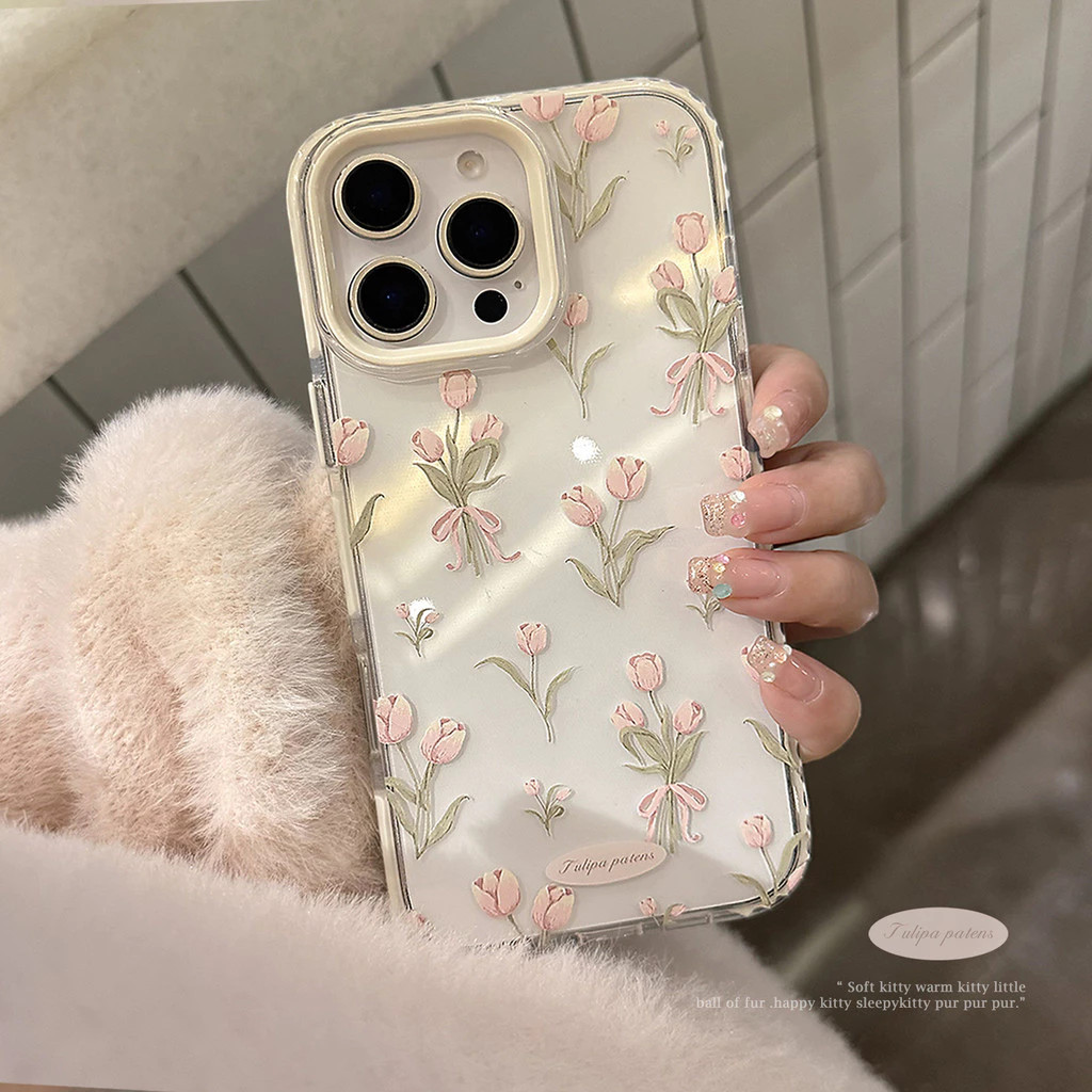 Capinha Capa Material transparente TPU Padrão de tulipa Redmi A2 A3 10C 12C 13C Poco X5 X6 X3 Note 8 9 10 11 12 em Oferta na Shopee