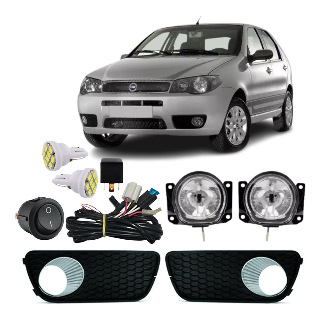 Kit Farol De Neblina Auxiliar Fiat Palio Celebration 2003 04 05 06 07 08 09 10 11 12 13 2014 em Oferta na Shopee