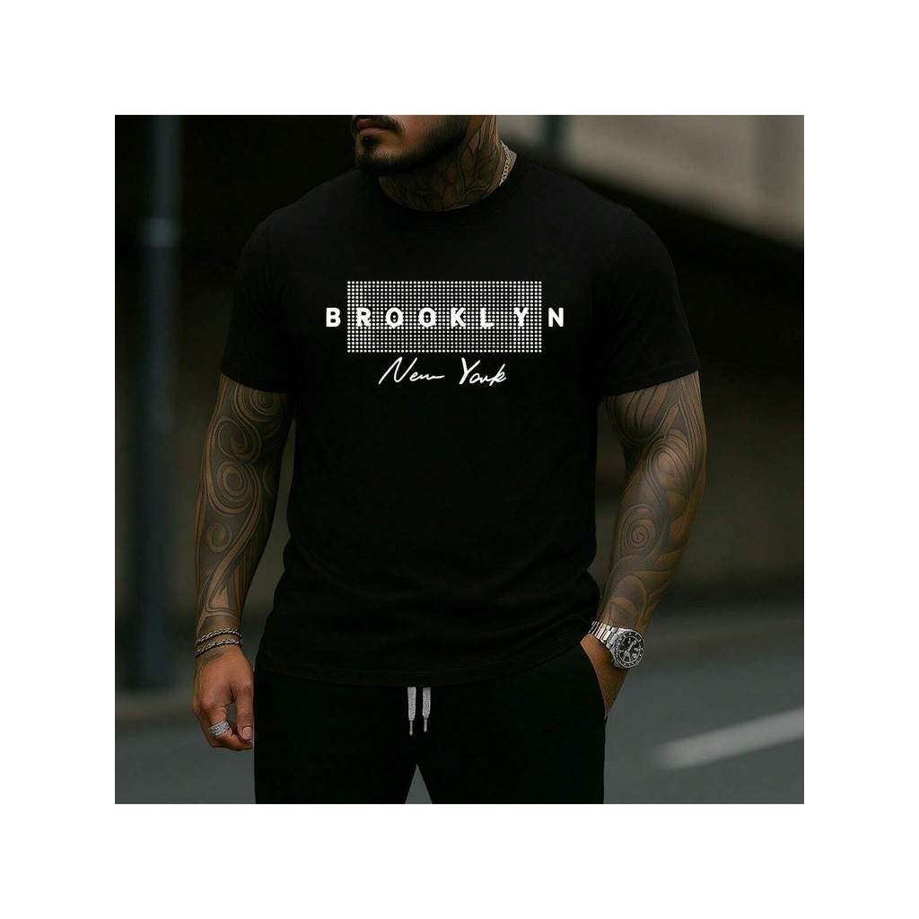 Camiseta Streetwear Brooklyn  Estampado Masculina Estilosa 100% algodão Leve Confortável