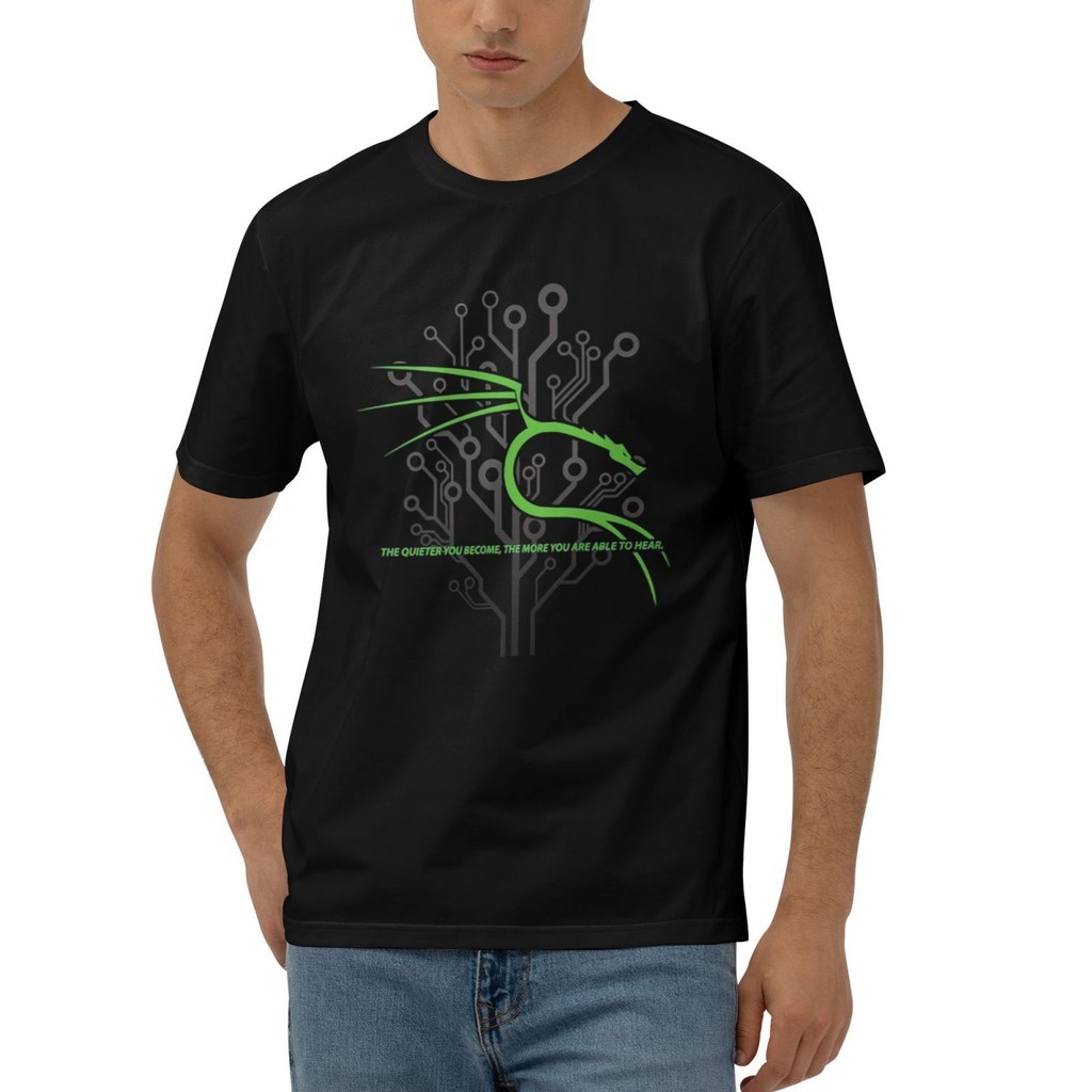 Camiseta Retrô Kali Linux Dragão E Tagline Cool Daily Wear Camisa 100% Algodão
