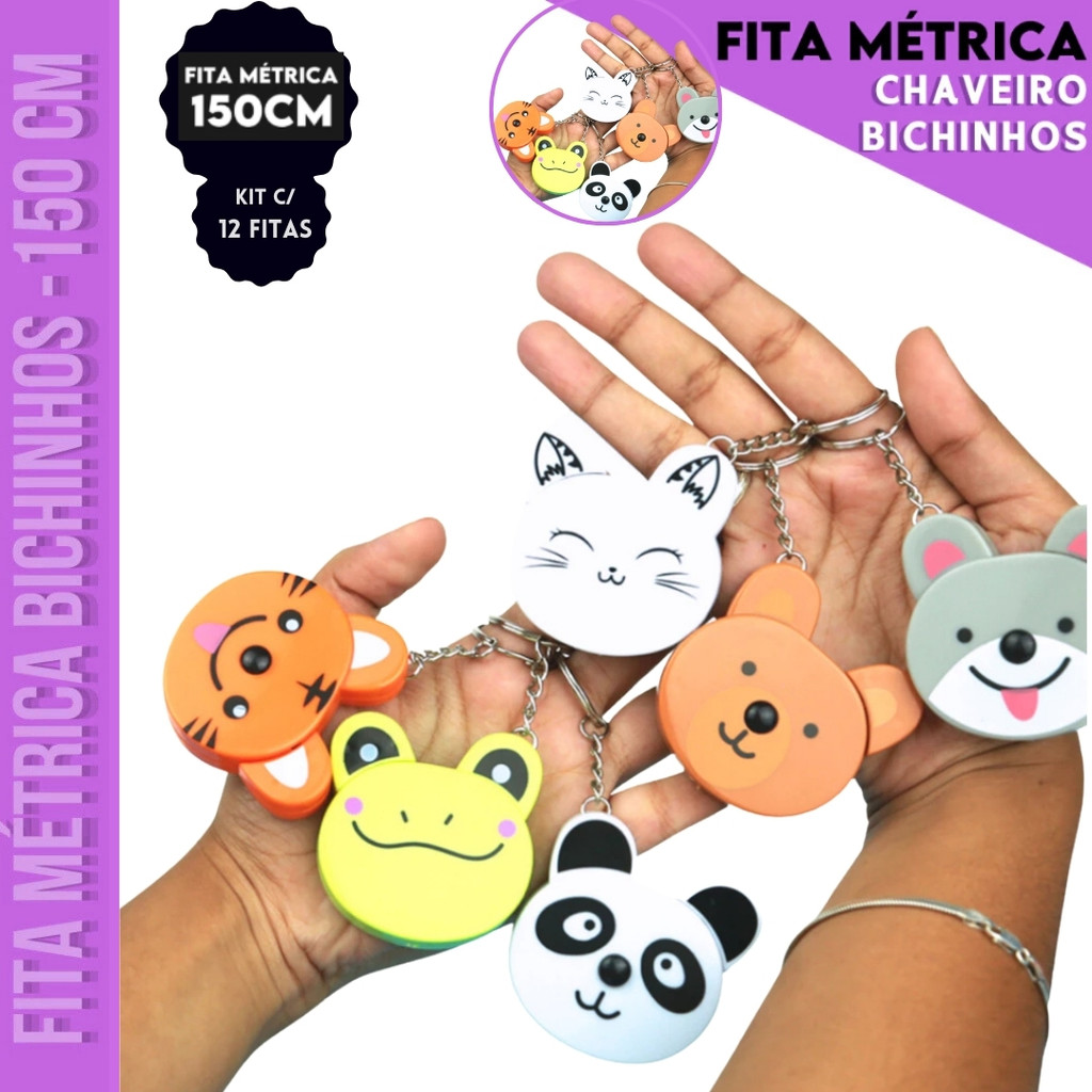 Kit C/12 Fitas Métrica Bichinhos Trena Variadas - 150cm - Retrátil Costura Patchwork em Oferta na Shopee
