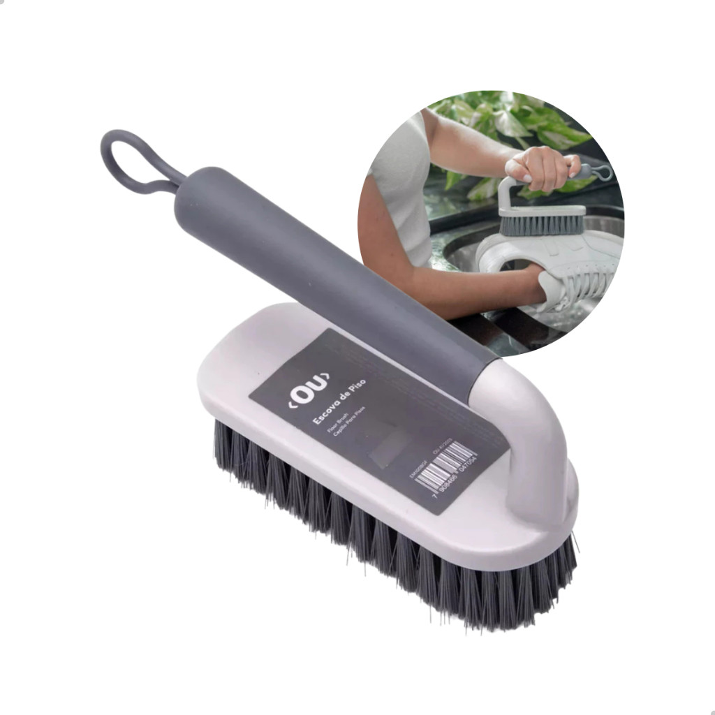 Escova De Mão Esfregão Para Limpeza Piso Chão Cozinha Flow Multiuso Banheiro Lavanderia Casa - OU Martiplast