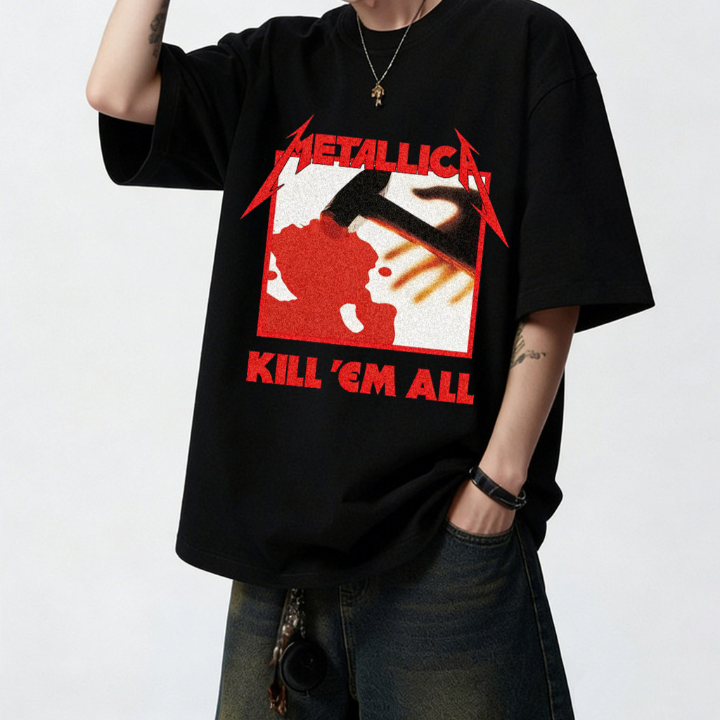 Music.Soul Camiseta Unissex Metallica Heavy Metal Estampada Premium Estilosa Confortável Retrô em Oferta na Shopee