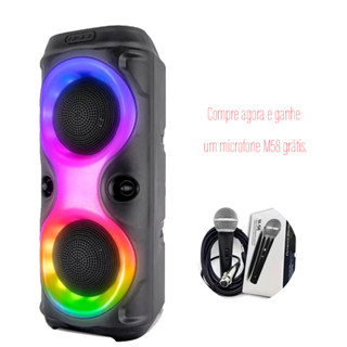 Caixa de som Bluetooth Portátil Com Led RGB Portátil FM USB TWS 30W Para Praia, Festa ou Viagem. em Oferta na Shopee