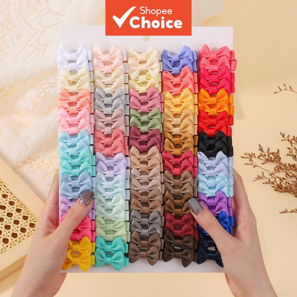 30 Peças De Grampos De Cabelo Com Laço Macaron , Presilhas Forradas Completas Para Meninas , Bebês , Crianças , Penteado
