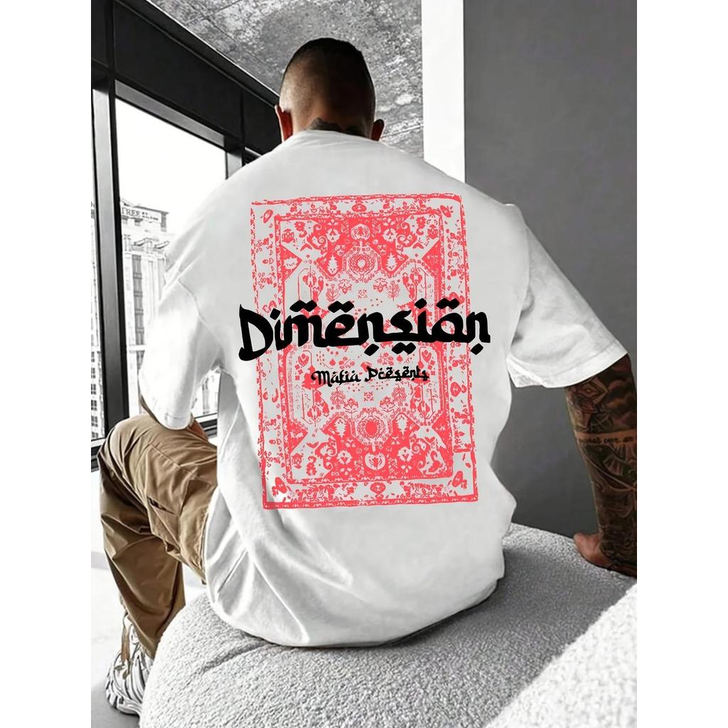 Camiseta Masculina Streetwear Algodão Penteado Infantil Adulto Plus Size Estampa Dimension Arabe Mafia Tapete Moda