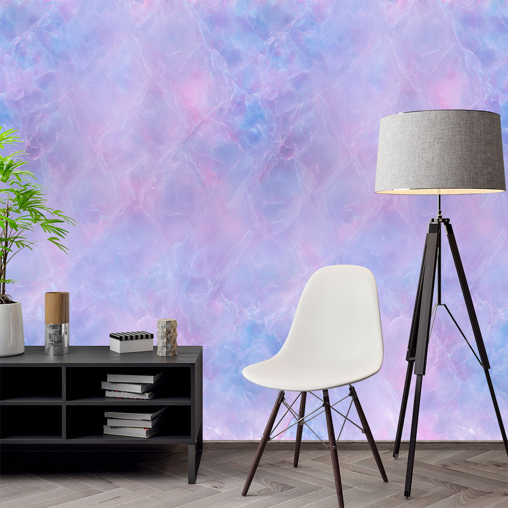Papel de Parede Mármore Galáxia Premium | Roxo/Azul p/ Quarto Gamer | Entrega 24h