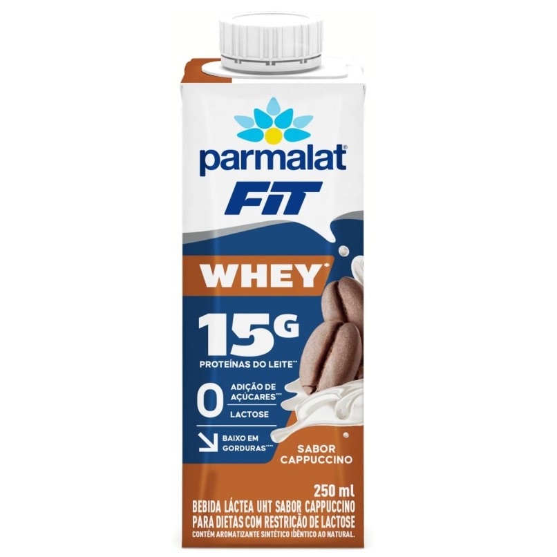 Bebida Láctea Uht Cappuccino Zero Lactose Parmalat Wheyfit Caixa 250ml