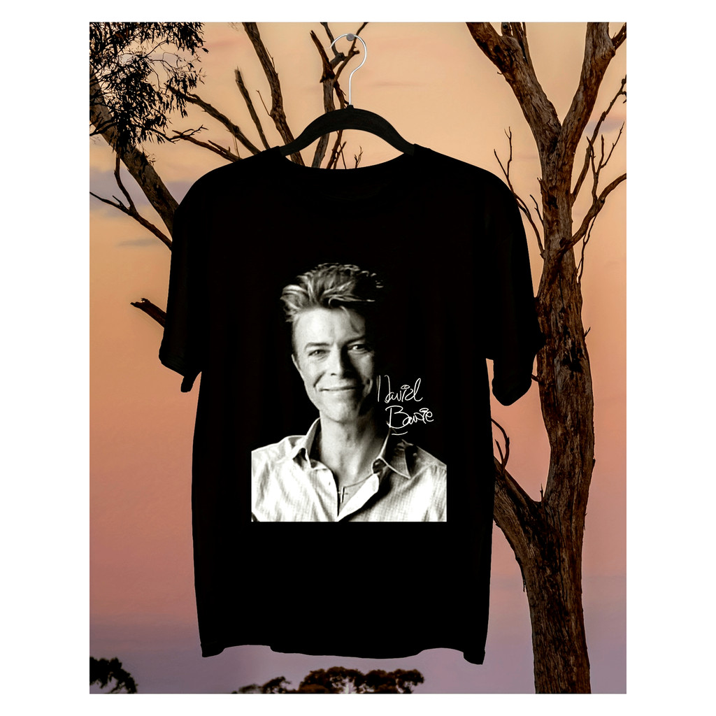 Camiseta Masculina Feminina Rare Signed Portrait Iconic Bowie Music Star Collectible Confortável Estilosa Atemporal