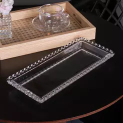 Travessa Retangular de Cristal Coração 30cm Lyor para Servir Doces Sobremesas Petiscos Frutas Mesa Posta Elegante e Útil
