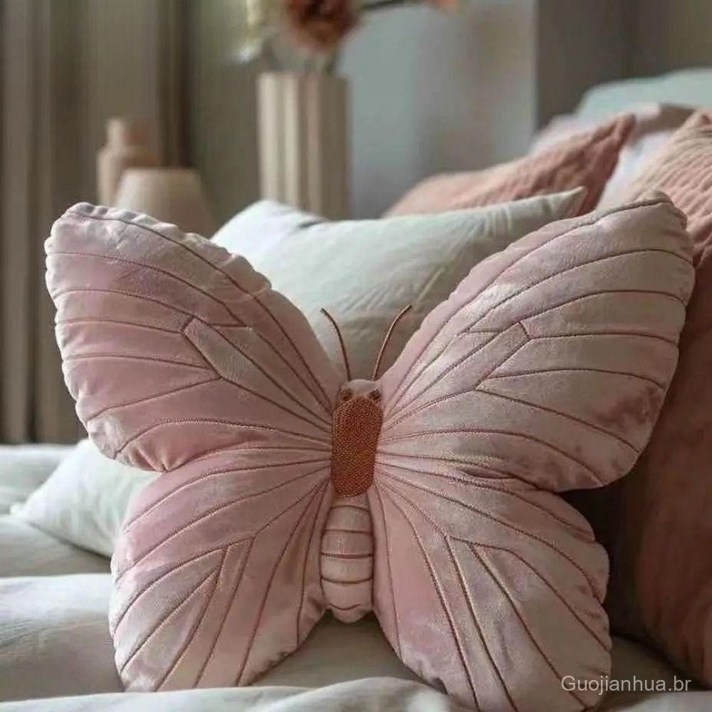 Almofada de Borboleta Moda Cobertor Macio Brinquedo Rosa para Menina Presente de Natal Almofada
