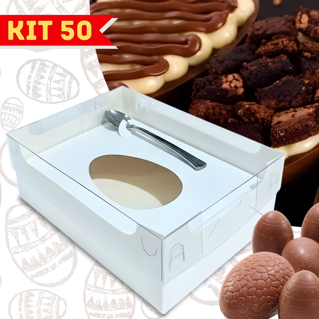 Caixa Ovo de Páscoa Encanto P 150/250g 2x1 Branca Kit 50 em Oferta na Shopee