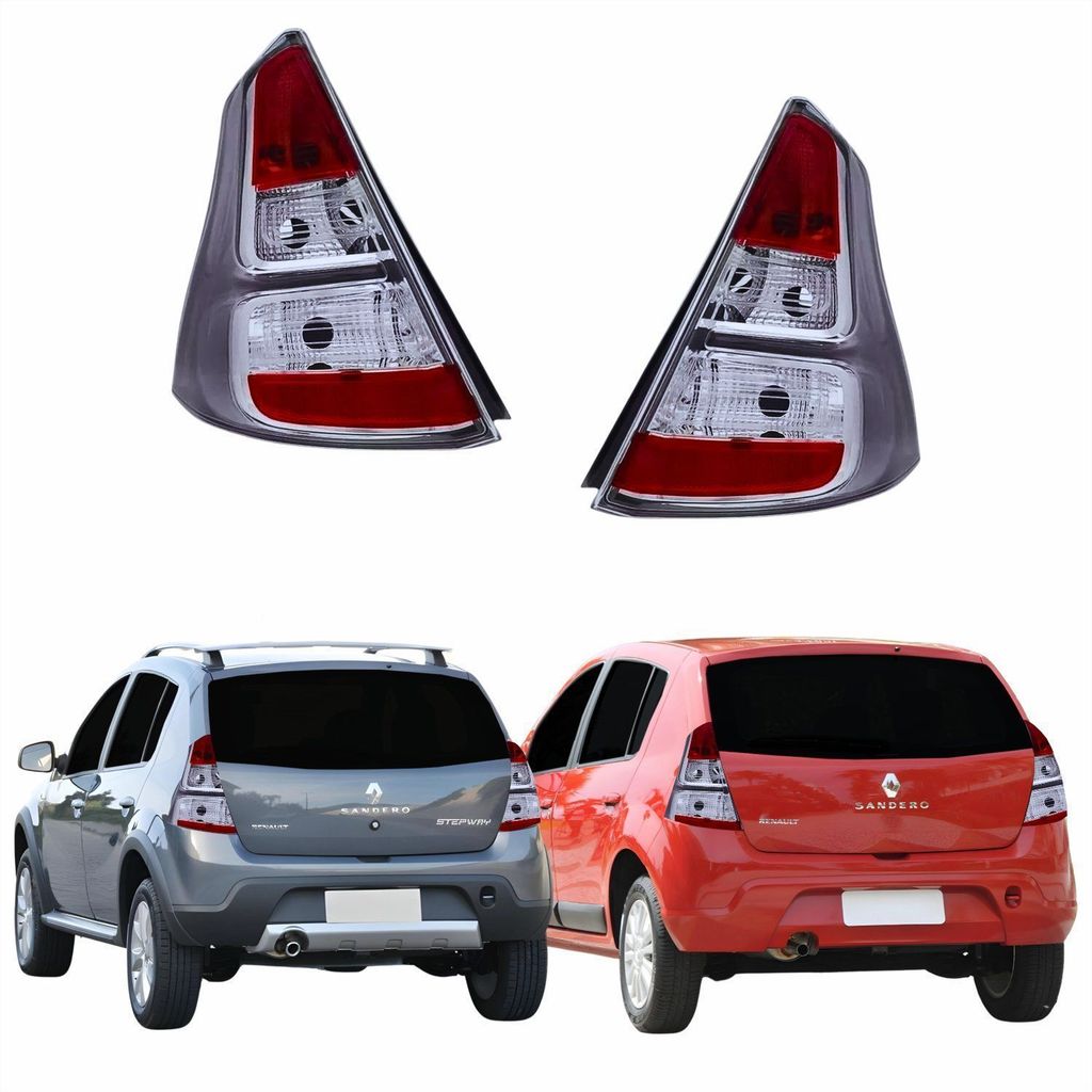 Par Lanterna tras Renault Sandero Stepway 2012 2013 2014 Borda Cinza