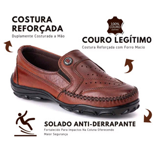 Sapatilha Mocassim COURO LEGITIMO Masculino Docksider em Oferta na Shopee