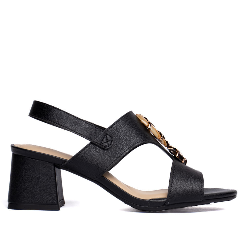 Sandália Feminina Modare Salto Bloco Napa Preto em Oferta na Shopee