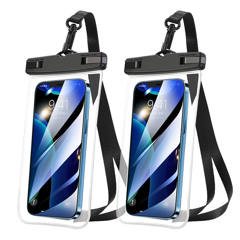2 Capa Celular Bolsa Case A Prova D'água Transparente Cor Universal Praia Piscina Viajar Promoção em Oferta na Shopee