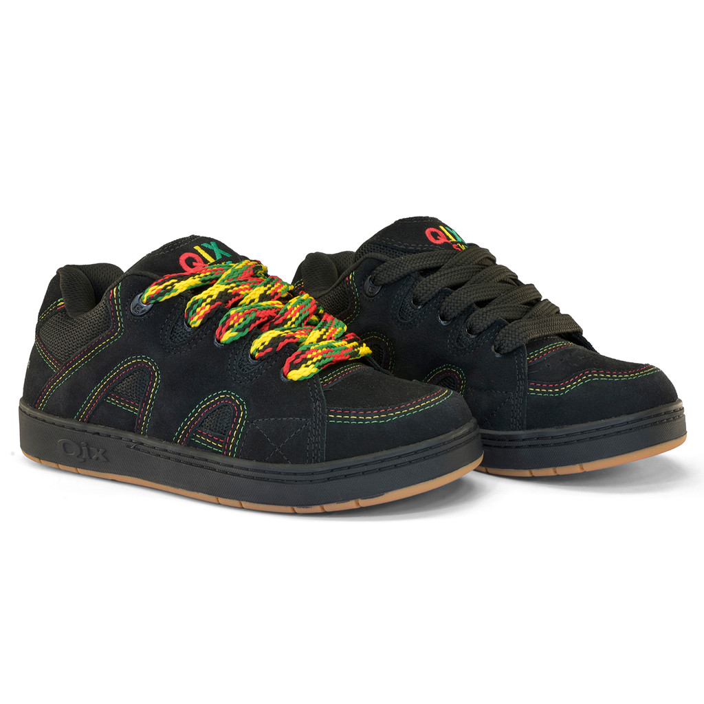 Imagem Tênis QIX Plaza Roots Original Lançamento Skate Camurça Preto Natural Confortável Masculino Feminino