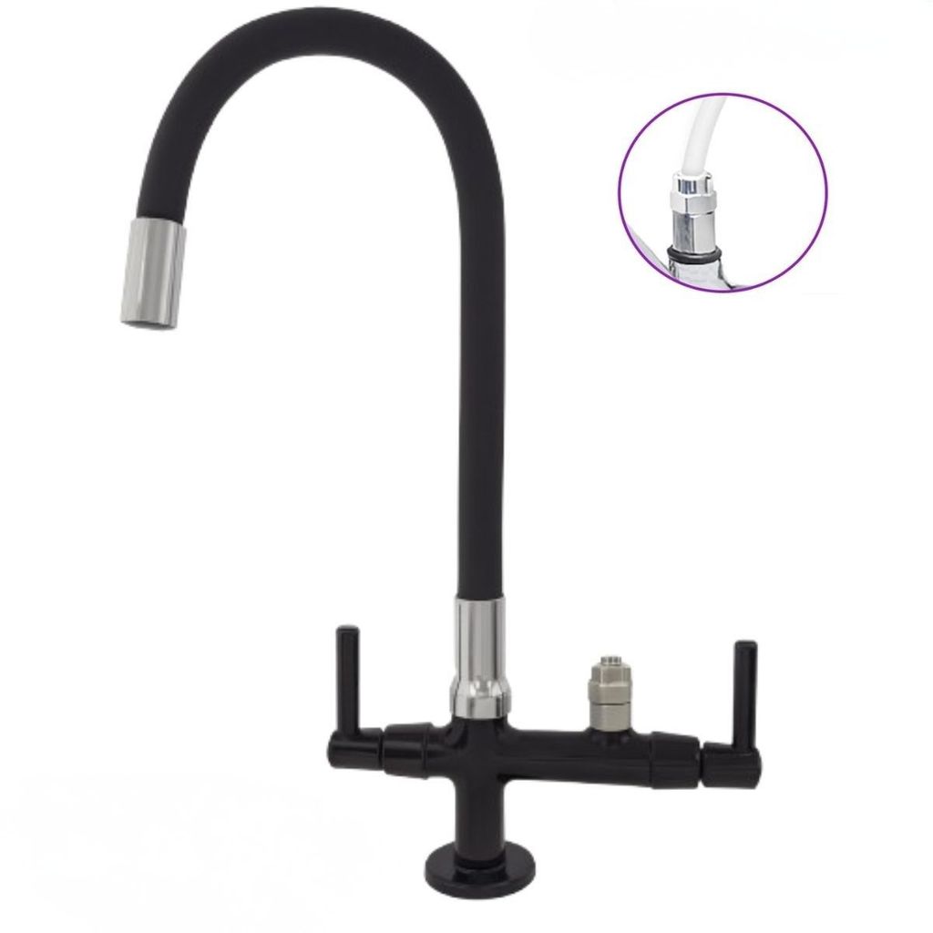 Torneira PRETA Bancada adaptador Purificador Europa Electrolux Ibbl Consul Brastemp Filtro Mangueira de 6mm 7144 CP TP